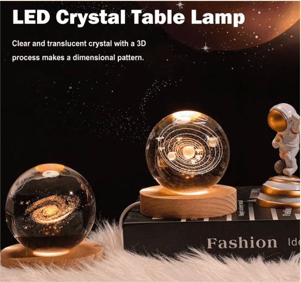 3d Wooden base crystal lamp. - Image 7