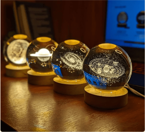 3d Wooden base crystal lamp. - Image 3