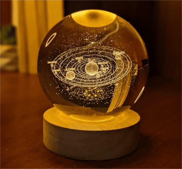 3d Wooden base crystal lamp. - Image 2